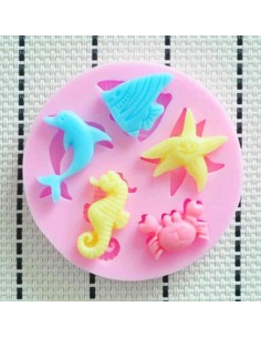Molde de silicona animales mar