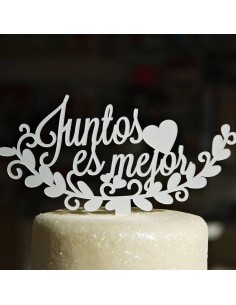 Topper floral para tarta boda 