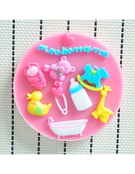 Molde de silicona bebe con bañera