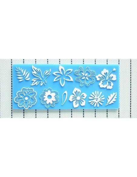 Molde silicona silueta flores