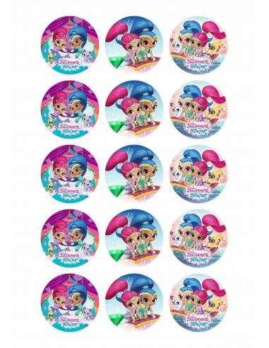 Papel de azúcar galletas Shimmer and Shine