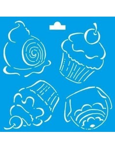 Stencil cupcakes