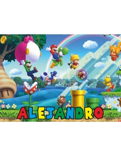 Papel de azúcar personalizado Mario Bros