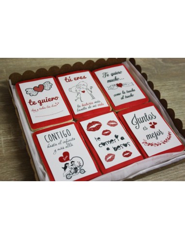 Caja galletas mensajes Amor