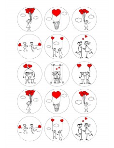 Papel de azúcar enamorados