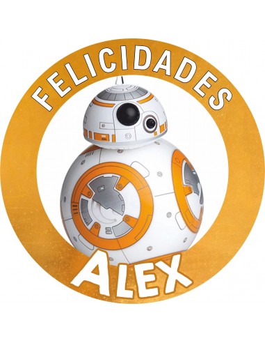 Papel de azúcar star wars bb8