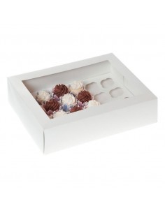 Caja 24 mini cupcakes blanca