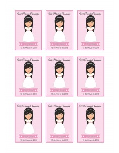 Papel azúcar personalizado niña comunión