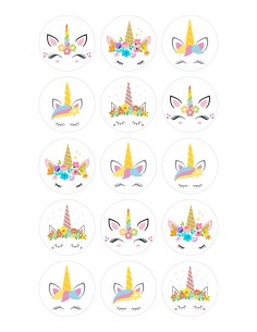 Papel de azúcar unicornio