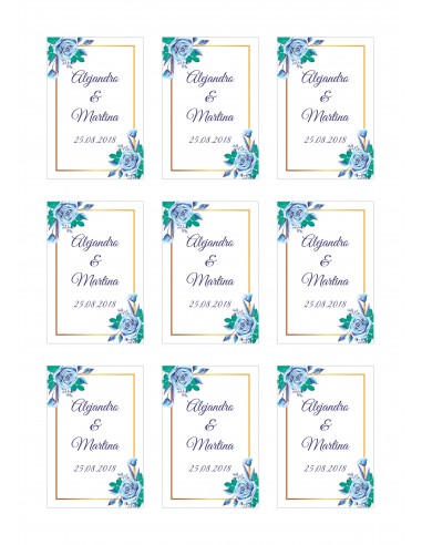 Papel de azúcar boda azul floral