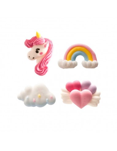 Figuras de azúcar unicornio