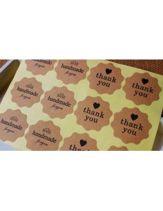 6 pegatinas hand made for you y 6 pegatinas thank you