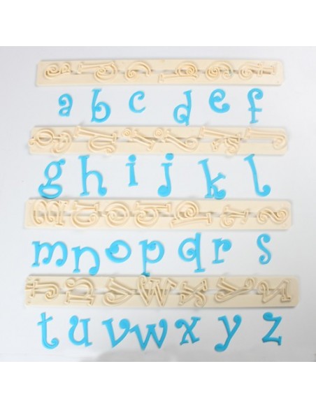 Cortadores letras y números estilo funky minúsculas