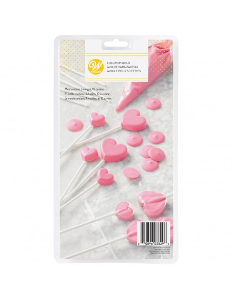 Molde piruletas mini corazones Wilton