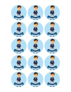 Papel azúcar personalizado niño comunión