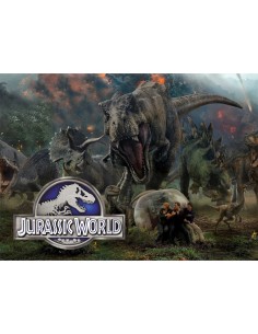 Papel de azúcar Jurassic World rectangular