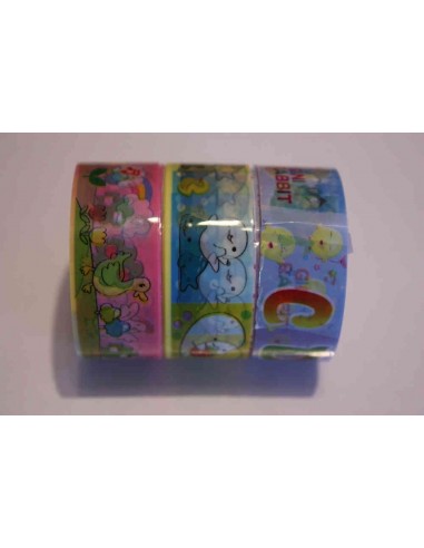 Pack 3 washi tape animalitos