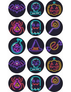 Papel de azúcar Halloween para galletas neon