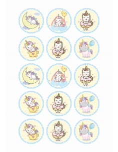 Papel de azúcar Unicornio galletas