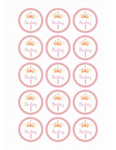 Papel de azúcar corona princesa para galletas