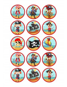 Papel de azúcar Piratas para galletas