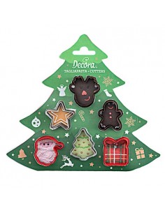 Set 6 mini cortadores navideños plástico