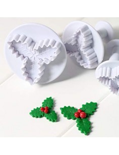 Set 3 cortadores hojas acebo