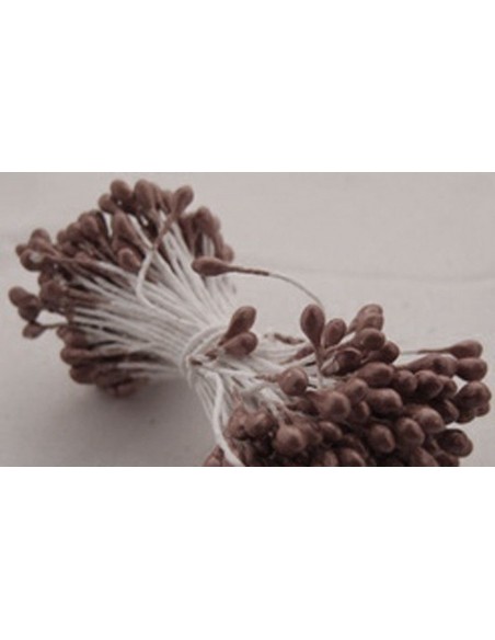 Estambres para flores perlados marrón oscuro