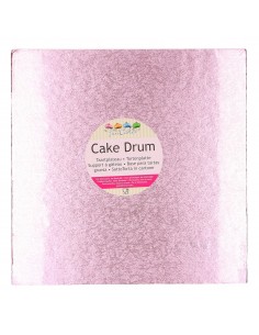 Base Tarta Cuadrada Rosa 30 cm 2