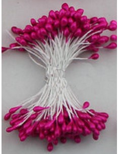 Estambres para flores perlados rosa fuerte 2