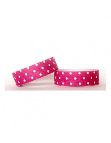 Fabric Tape Fucsia Lunares Blancos