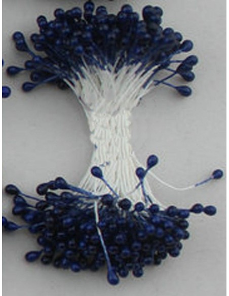 Estambres para flores perlados azul oscuro