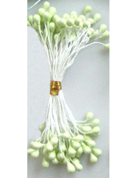 Estambres para flores perlados verde