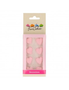Set 8 Corazones de azúcar rosas
