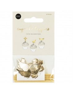 Toppers comunión papel oro 2