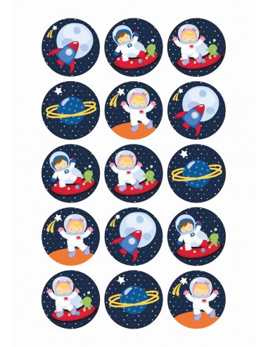 Papel de azúcar astronautas infantil para galletas