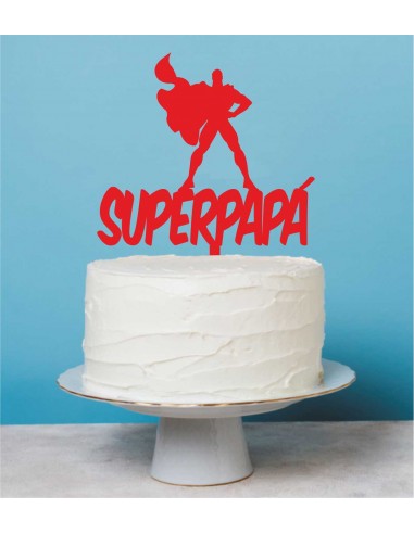 Topper para tarta Super Papá diseñado para el dia del padre