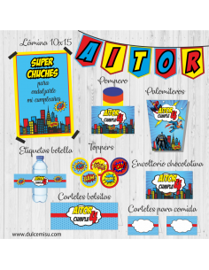 Kit de fiesta personalizado Súper Heroes