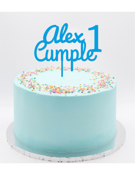 Topper cake nombre cumple edad