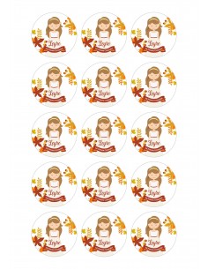 Papel de azúcar niña comunión otoño