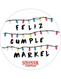 Papel de azúcar Stranger Things bombillas personalizado