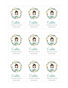 Papel azúcar Comunión personalizado rectangular