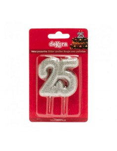 Vela 25 purpurina plata