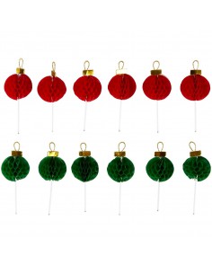 Toppers de papel bolas de Navidad 2