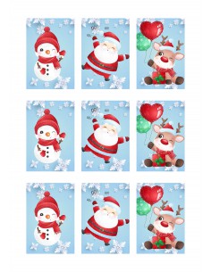 Papel azúcar Muñeco de nieve, Papá Noel y Reno