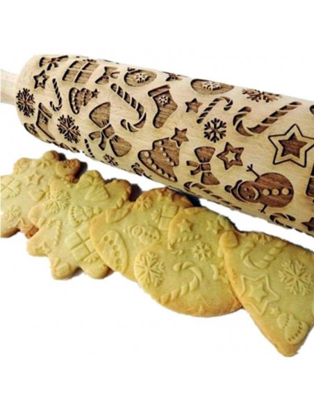 Rodillo marcador de galletas Navideño